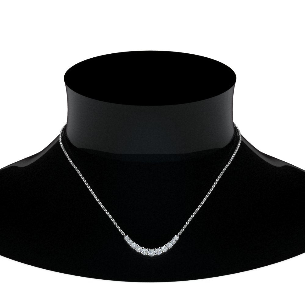 1 Ctw Lab Diamond Graduated Smile Necklace