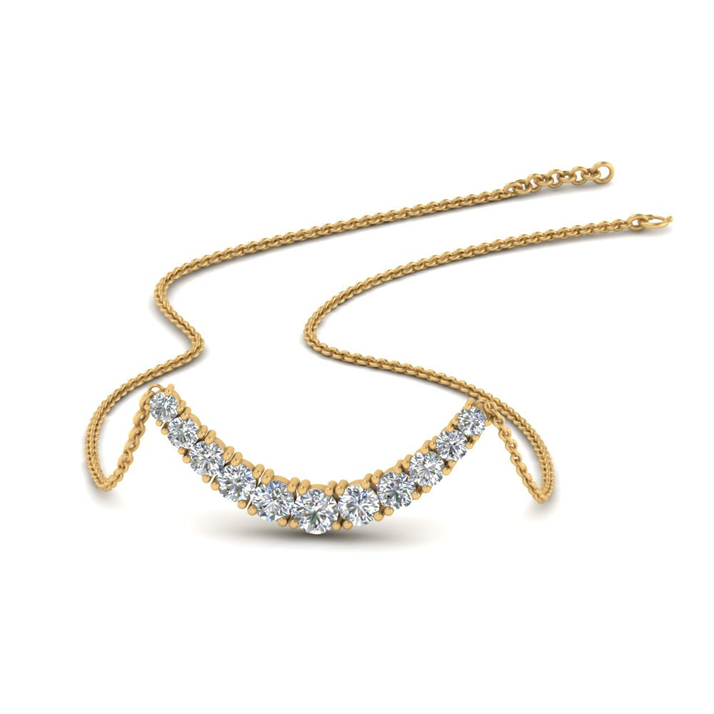 1 Ctw Lab Diamond Graduated Smile Necklace