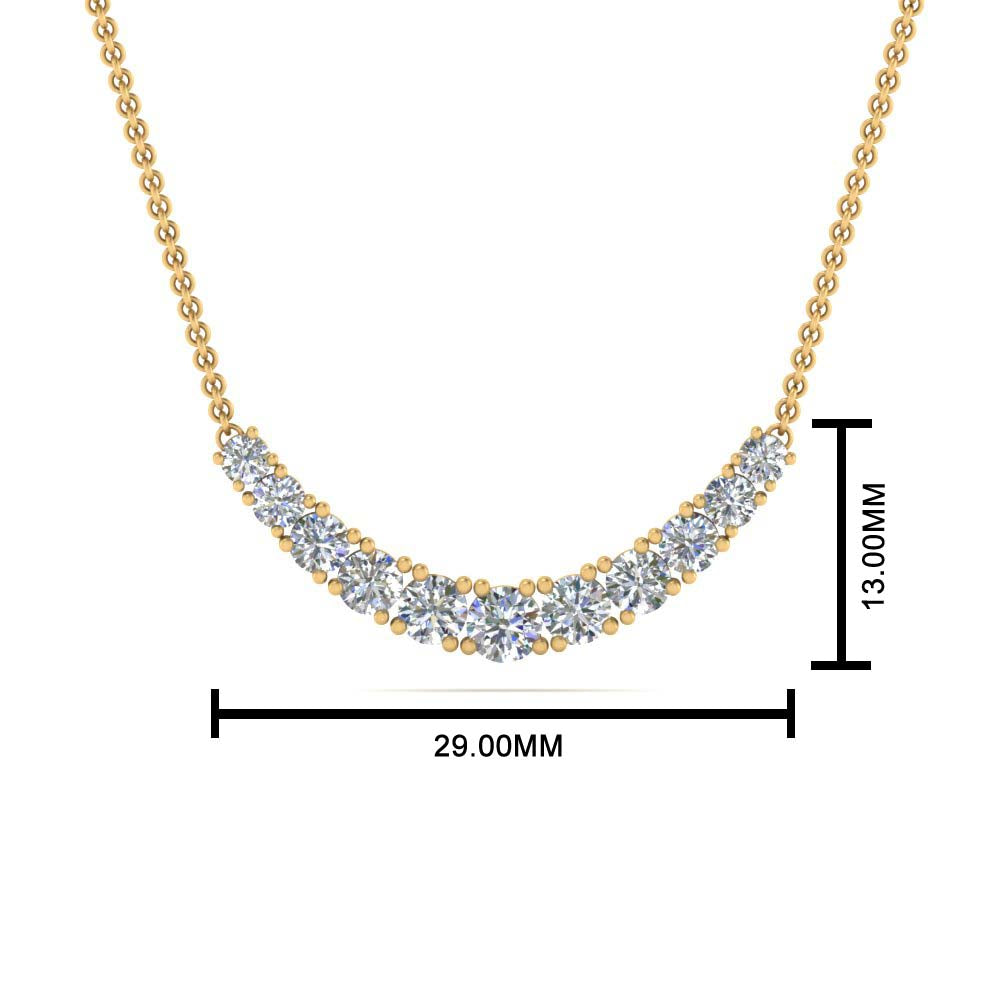 1 Ctw Lab Diamond Graduated Smile Necklace