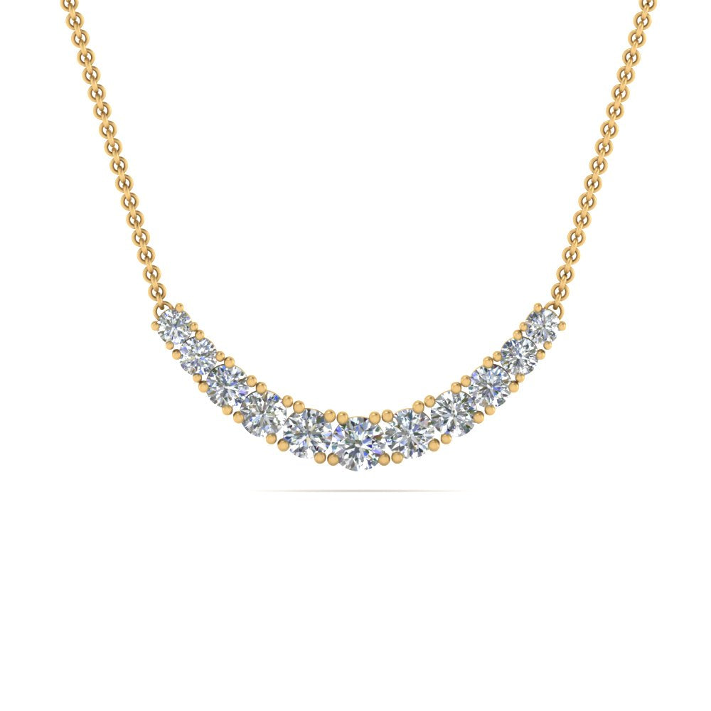 1 Ctw Lab Diamond Graduated Smile Necklace
