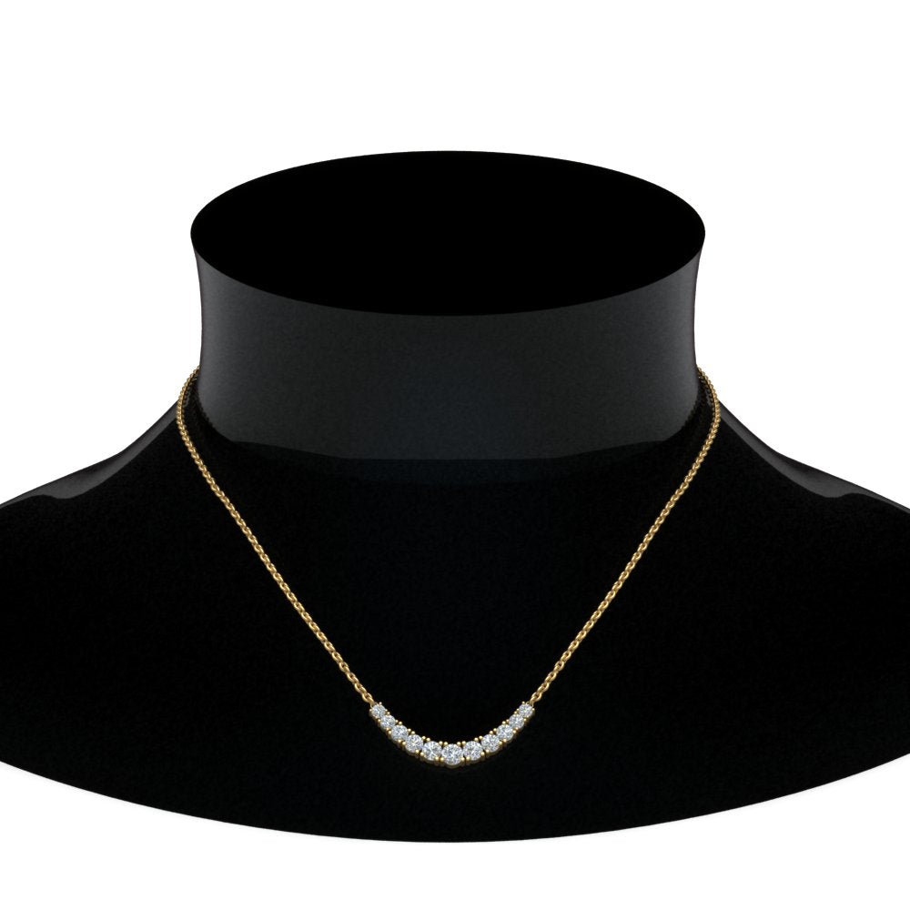 1 Ctw Lab Diamond Graduated Smile Necklace
