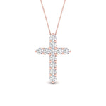 Load image into Gallery viewer, 1 Ctw Round Lab Diamond Simple Cross Pendant For Women 14K Gold
