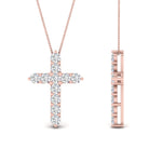 Load image into Gallery viewer, 1 Ctw Round Lab Diamond Simple Cross Pendant For Women 14K Gold
