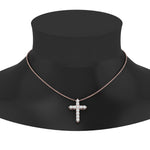 Load image into Gallery viewer, 1 Ctw Lab Diamond Cross Pendant For Women 14K Gold
