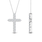 Load image into Gallery viewer, 1 Ctw Lab Diamond Cross Pendant For Women 14K Gold
