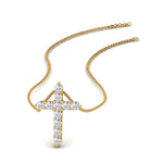 Load image into Gallery viewer, 1 Ctw Lab Diamond Cross Pendant For Women 14K Gold
