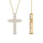 Load image into Gallery viewer, 1 Ctw Lab Diamond Cross Pendant For Women 14K Gold
