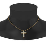 Load image into Gallery viewer, 1 Ctw Lab Diamond Cross Pendant For Women 14K Gold
