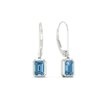 Load image into Gallery viewer, 1-carat-emerald-cut-bezel-vivid-blue-leverback-earrings-in-white-gold-fdear11736emgvblueangle1-1.00ct-nl-wg.jpg