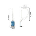 Load image into Gallery viewer, 1-carat-emerald-cut-bezel-vivid-blue-leverback-earrings-in-white-gold-fdear11736emgvblueangle3-1.00ct-nl-wg-hw.jpg