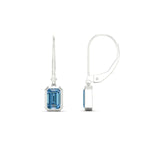 Load image into Gallery viewer, 1-carat-emerald-cut-bezel-vivid-blue-leverback-earrings-in-white-gold-fdear11736emgvblueangle3-1.00ct-nl-wg.jpg