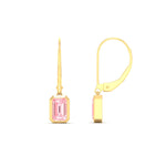 Load image into Gallery viewer, 1-carat-emerald-cut-bezel-vivid-pink-leverback-earrings-in-yellow-gold-fdear11736emgvpinkangle3-1.00ct-nl-yg.jpg