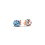 Load image into Gallery viewer, 1-carat-fancy-color-lab-grown-round-vivid-blue-stud-earrings-in-rose-gold-fdear10411rogvblueangle4-1.00ct-nl-rg.jpg?v=1786968027