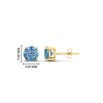 Load image into Gallery viewer, 1-carat-fancy-color-lab-grown-round-vivid-blue-stud-earrings-in-yellow-gold-fdear10411rogvblueangle2-1.00ct-nl-yg-hw.jpg?v=1786968027