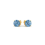 Load image into Gallery viewer, 1-carat-fancy-color-lab-grown-round-vivid-blue-stud-earrings-in-yellow-gold-fdear10411rogvblueangle3-1.00ct-nl-yg.jpg?v=1786968026
