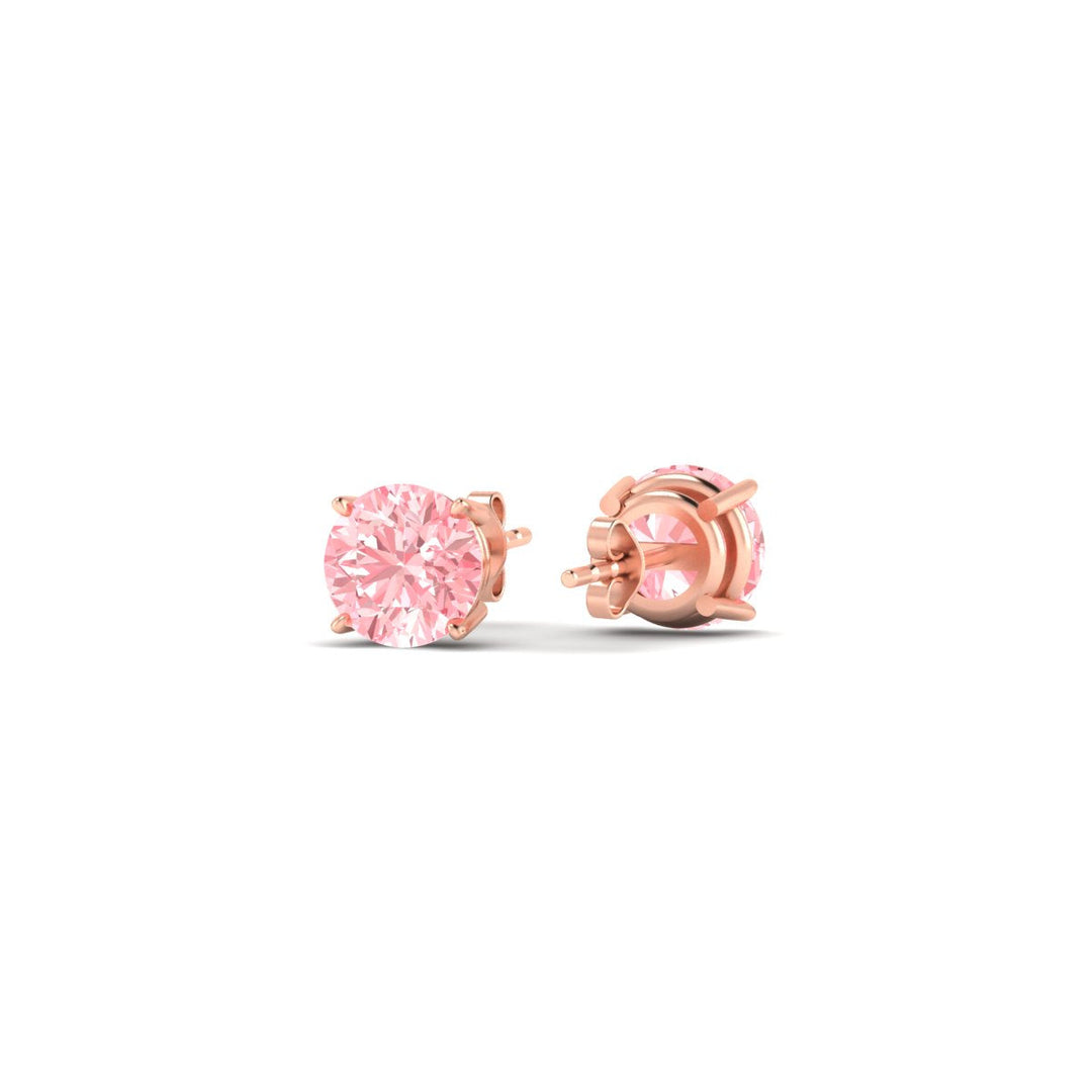 Fancy Lab Colored Diamond Round Cut Stud Earring