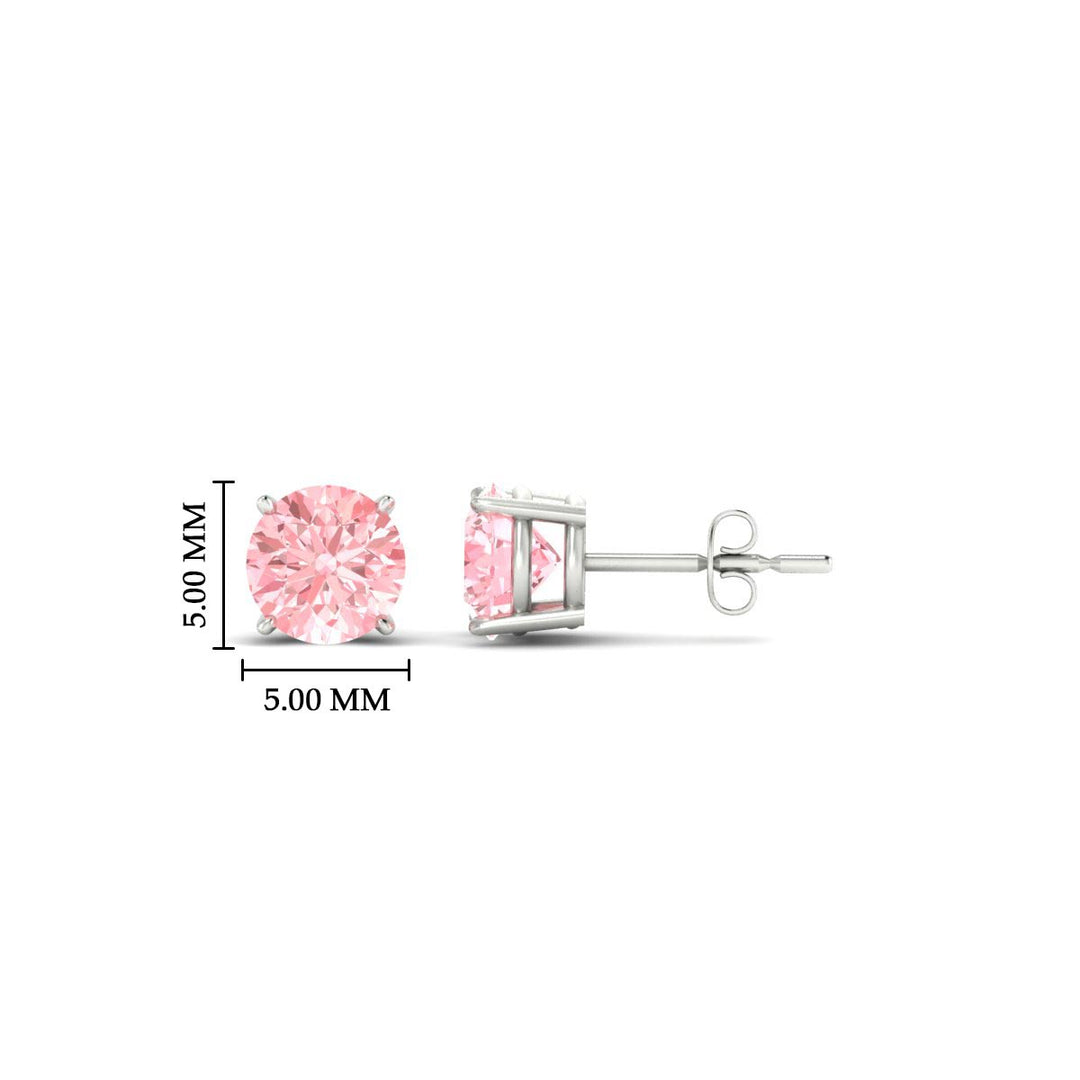 Fancy Lab Colored Diamond Round Cut Stud Earring