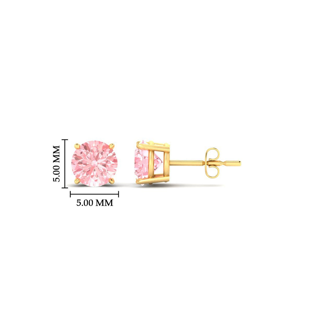 Fancy Lab Colored Diamond Round Cut Stud Earring