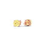 Load image into Gallery viewer, 1-carat-fancy-color-lab-grown-round-vivid-yellow-stud-earrings-in-rose-gold-fdear10411rogvyellowangle4-1.00ct-nl-rg.jpg?v=1786968027