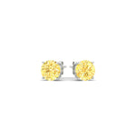 Load image into Gallery viewer, 1-carat-fancy-color-lab-grown-round-vivid-yellow-stud-earrings-in-white-gold-fdear10411rogvyellowangle3-1.00ct-nl-wg.jpg?v=1786968026