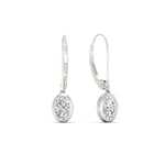 Load image into Gallery viewer, Lab Grown Diamond Leverback Bezel Set Oval Cut Earrings