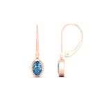 Load image into Gallery viewer, 1-carat-oval-shaped-bezel-vivid-blue-leverback-earrings-in-rose-gold-fdear11736ovgvblueangle3-1.00ct-nl-rg.jpg
