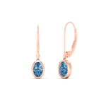 Load image into Gallery viewer, 1-carat-oval-shaped-bezel-vivid-blue-leverback-earrings-in-rose-gold-fdear11736ovgvblueangle4-1.00ct-nl-rg.jpg
