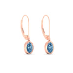 Load image into Gallery viewer, 1-carat-oval-shaped-bezel-vivid-blue-leverback-earrings-in-rose-gold-fdear11736ovgvblueangle5-1.00ct-nl-rg.jpg
