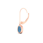 Load image into Gallery viewer, 1-carat-oval-shaped-bezel-vivid-blue-leverback-earrings-in-rose-gold-fdear11736ovgvblueangle6-1.00ct-nl-rg.jpg