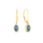 Load image into Gallery viewer, 1-carat-oval-shaped-bezel-vivid-blue-leverback-earrings-in-yellow-gold-fdear11736ovgvblueangle1-1.00ct-nl-yg.jpg