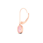 Load image into Gallery viewer, 1-carat-oval-shaped-bezel-vivid-pink-leverback-earrings-in-rose-gold-fdear11736ovgvpinkangle6-1.00ct-nl-rg.jpg
