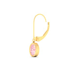 Load image into Gallery viewer, 1-carat-oval-shaped-bezel-vivid-pink-leverback-earrings-in-yellow-gold-fdear11736ovgvpinkangle6-1.00ct-nl-yg.jpg