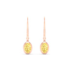 Load image into Gallery viewer, 1-carat-oval-shaped-bezel-vivid-yellow-leverback-earrings-in-rose-gold-fdear11736ovgvyellowangle2-1.00ct-nl-rg.jpg