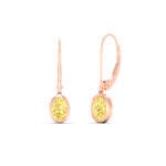 Load image into Gallery viewer, 1-carat-oval-shaped-bezel-vivid-yellow-leverback-earrings-in-rose-gold-fdear11736ovgvyellowangle4-1.00ct-nl-rg.jpg