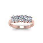 Load image into Gallery viewer, 0.50 Ctw To 5 Ctw Oval Cut Five Stone Lab Diamond Wedding Band 14K Gold
