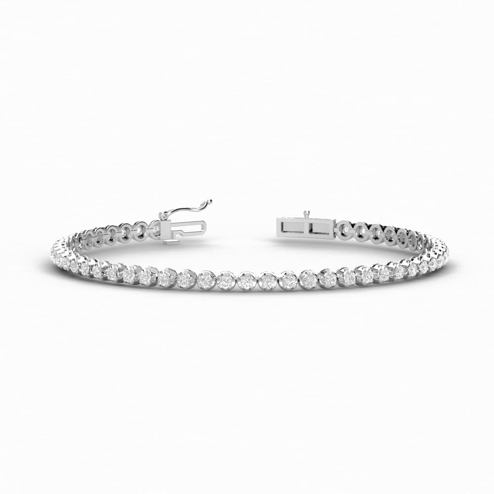 Four Prong Round Lab Diamond Tennis Bracelet