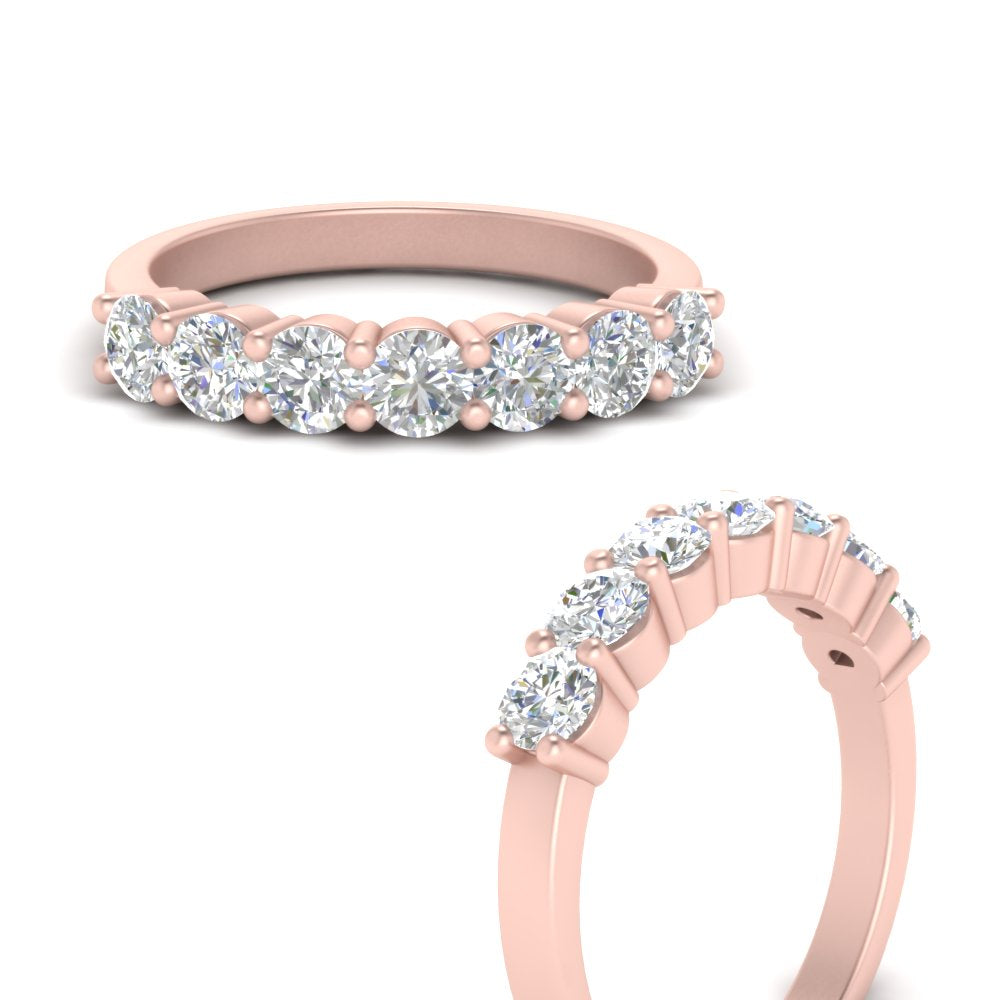 0.20 - 1.50 Carat Lab Grown Shared Prong 7 Stone Diamond Ring For Women 14k Gold