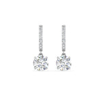 Load image into Gallery viewer, 1 Carat Round Cut Lab Diamond Solitaire Drop Earrings 14K Gold
