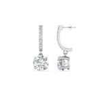 Load image into Gallery viewer, 1 Carat Round Cut Lab Diamond Solitaire Drop Earrings 14K Gold
