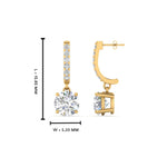 Load image into Gallery viewer, 1 Carat Round Cut Lab Diamond Solitaire Drop Earrings 14K Gold
