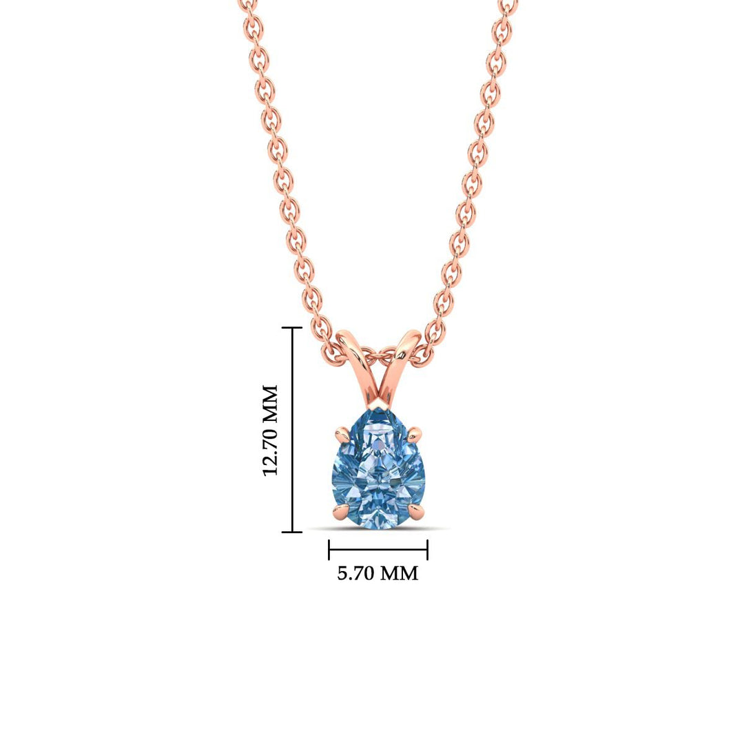 Color Lab Fancy Pear Shaped Diamond Solitaire Pendant