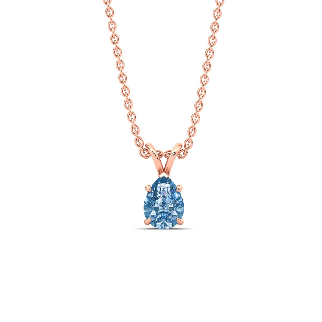 Color Lab Fancy Pear Shaped Diamond Solitaire Pendant