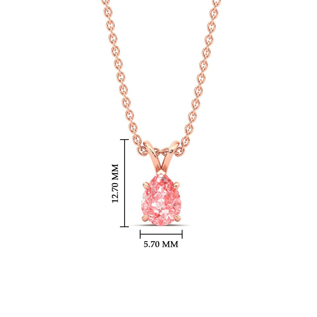 Color Lab Fancy Pear Shaped Diamond Solitaire Pendant