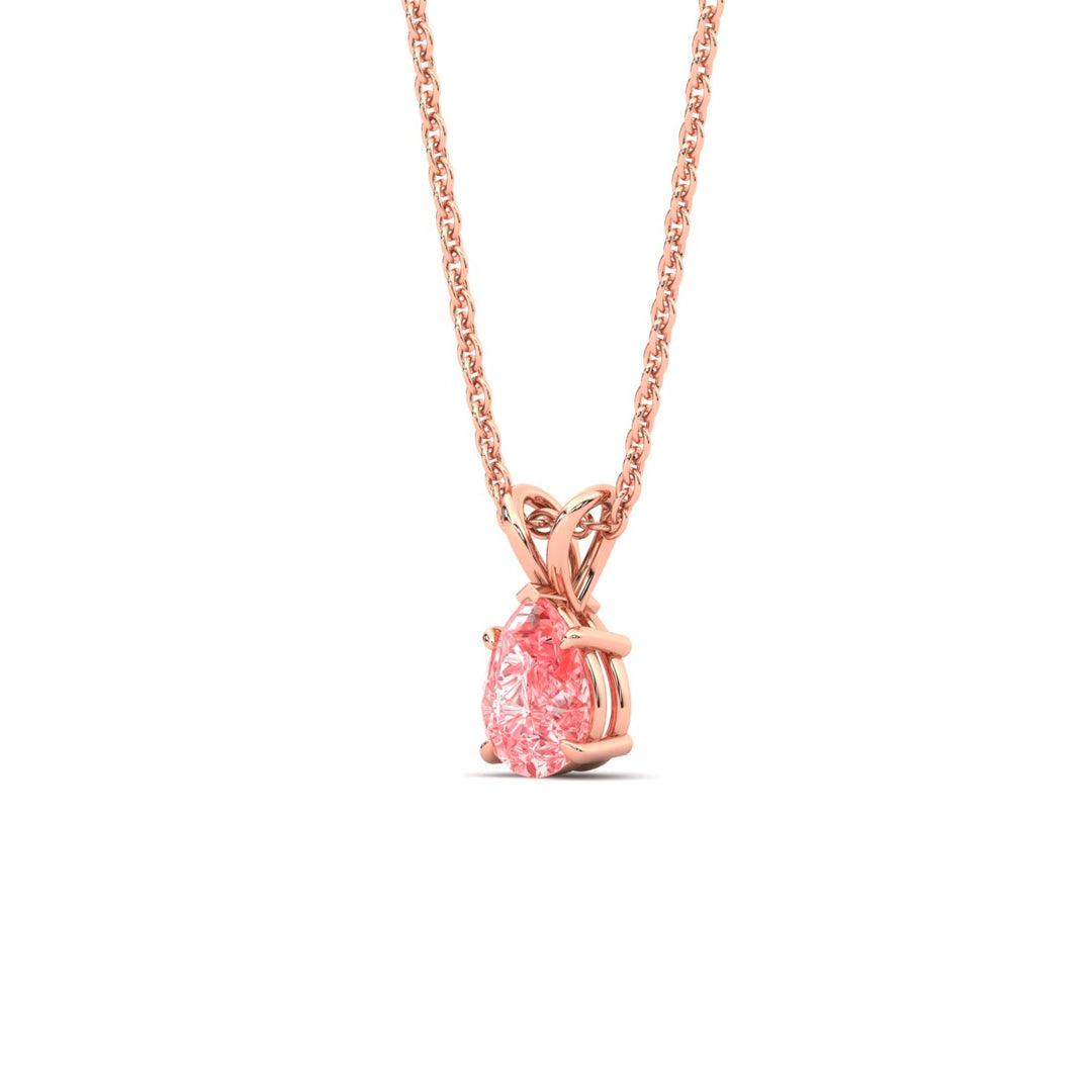 Color Lab Fancy Pear Shaped Diamond Solitaire Pendant