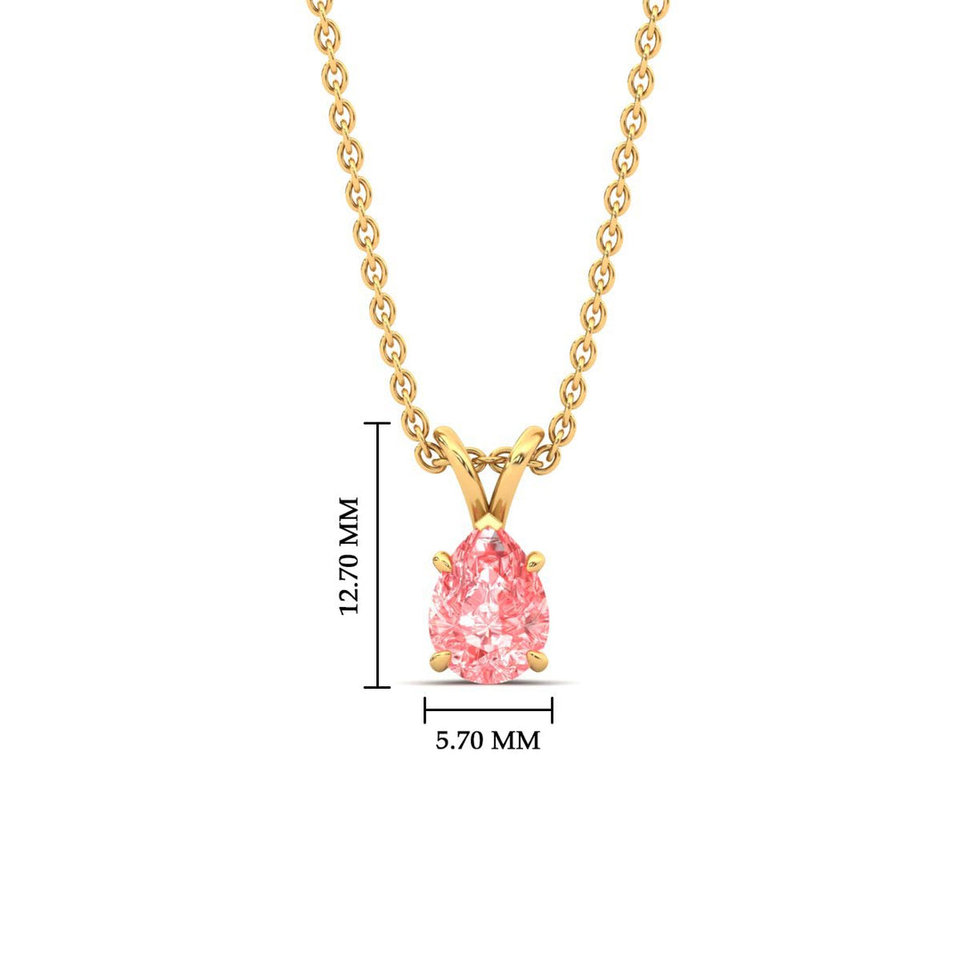 Color Lab Fancy Pear Shaped Diamond Solitaire Pendant