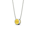 Load image into Gallery viewer, 1-ct-fancy-lab-grown-round-vived-yellow-bezel-stone-pendant-in-white-gold-fdpd10538rogvyellowangle2-1.00ct-nl-wg.jpg?v=1785906888