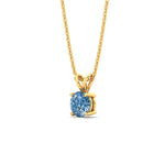 Load image into Gallery viewer, 1-ct-four-prong-fancy-lab-grown-round-vived-blue-stone-pendant-in-yellow-gold-fdpd10535rogvblueangle2-1.00ct-nl-yg.jpg?v=1785490091