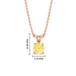 Load image into Gallery viewer, 1-ct-four-prong-fancy-lab-grown-round-vived-yellow-stone-pendant-in-rose-gold-fdpd10535rogvyellowangle1-1.00ct-nl-rg-hw.jpg?v=1785490602
