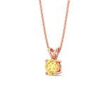 Load image into Gallery viewer, 1-ct-four-prong-fancy-lab-grown-round-vived-yellow-stone-pendant-in-rose-gold-fdpd10535rogvyellowangle2-1.00ct-nl-rg.jpg?v=1785490602