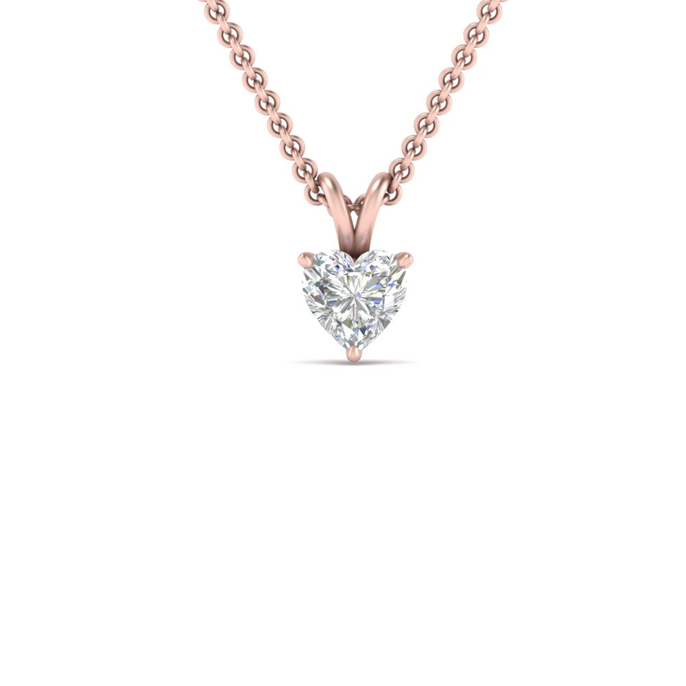 Heart Lab Diamond Solitaire Pendant For Women